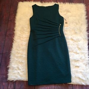 NWT Ivanka Trump Starburst Sheath Dress Emerald